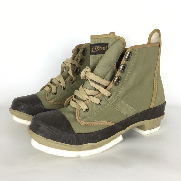 Hodgman Steel Shank Boots Men’s Green Brown New NWOT Canvas Fishing Boots Size 8 - Picture 2 of 11